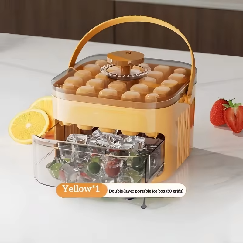 50 Grids Ice Mold Ice Tray Double-layer Ice Cube Tray Reusable Food-grade Ice Cube Molds for Ice Cube Manufacturers