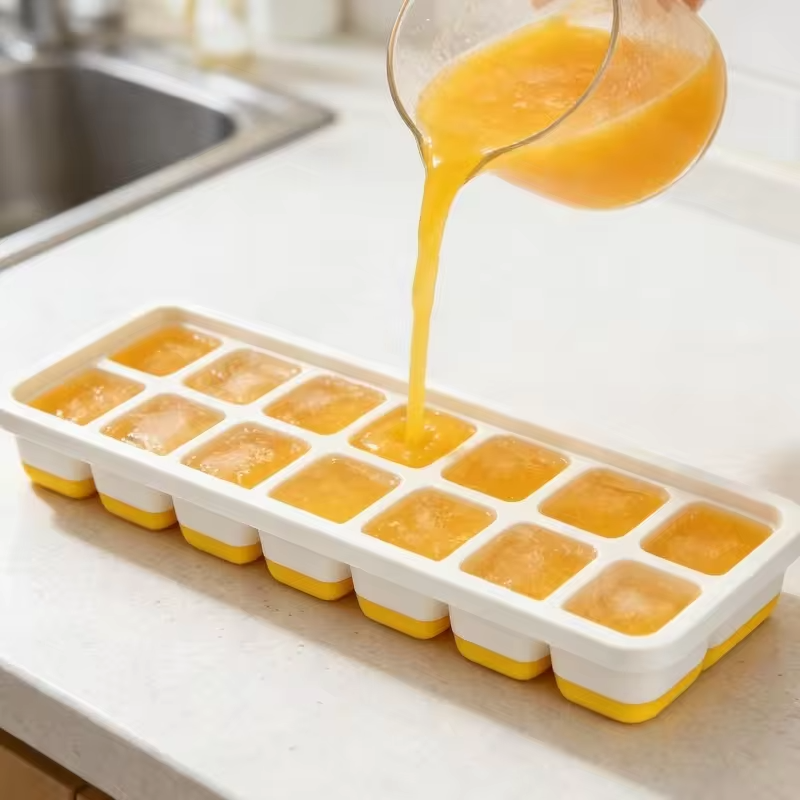 14 Grid Square Silicone Ice Cube Mold with Lid Household Homemade Frozen Ice Tool Cocktail Frozen Ice Mold