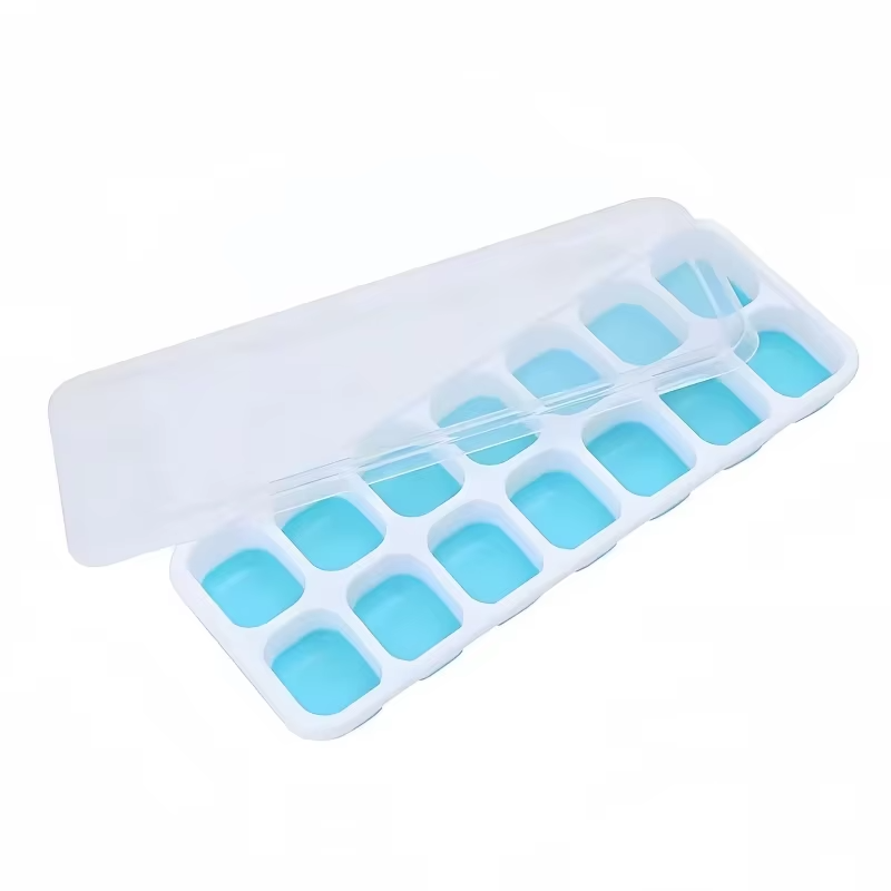 14 Grid Square Silicone Ice Cube Mold with Lid Household Homemade Frozen Ice Tool Cocktail Frozen Ice Mold