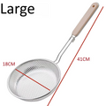 Stainless Steel Colander Fine Mesh Skimmer Spoon with Wooden Handle Used for Cooking Food Large Kitchen Frying Filter