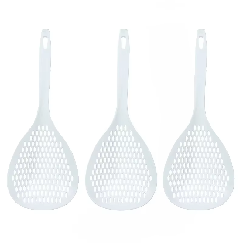 3pcs Strainer Scoop Colander Slotted Pasta Spoon Plastic Skimmer Spoon with Handle Food Drain Shovel for Kitchen Cooking