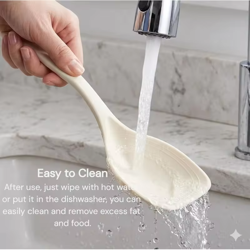 Multifunctional Silicone Spatula Spoon Comfortable Grip  Non-slip Handle Cookware Mixing Spoon Silicone Tableware Spoon