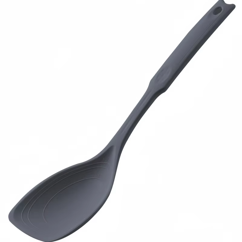 Multifunctional Silicone Spatula Spoon Comfortable Grip  Non-slip Handle Cookware Mixing Spoon Silicone Tableware Spoon