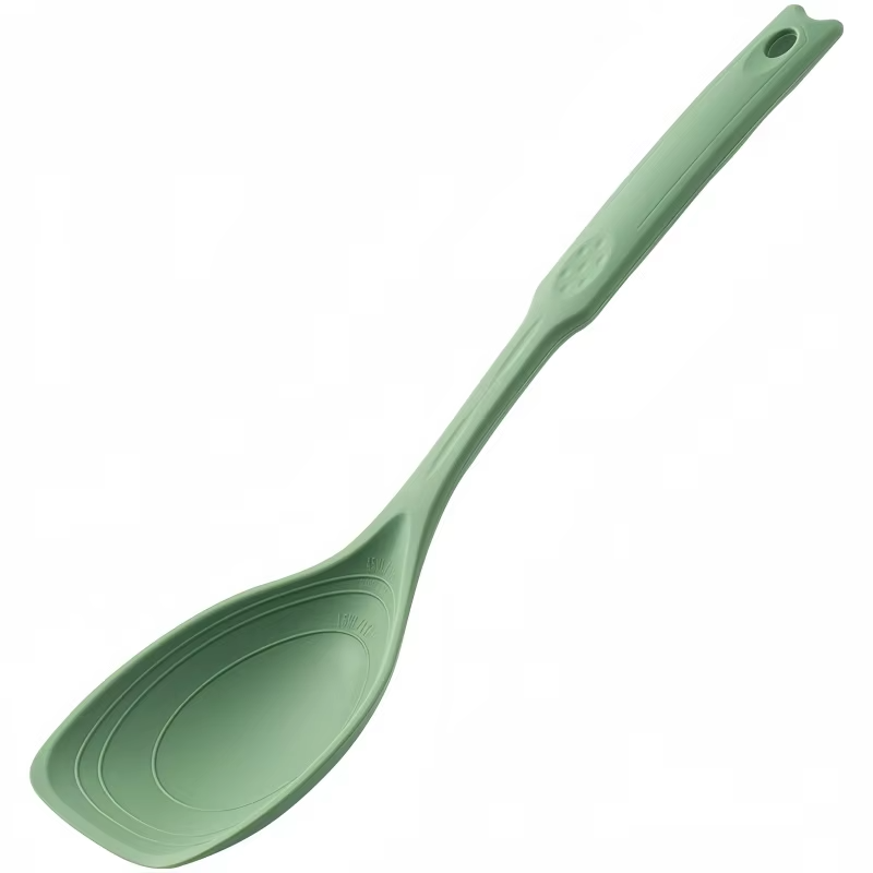 Multifunctional Silicone Spatula Spoon Comfortable Grip  Non-slip Handle Cookware Mixing Spoon Silicone Tableware Spoon