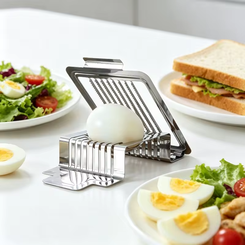 1pc Egg Cutter Multifunctional Manual Stainless Steel Fancy Egg Cutter Household Egg Luncheon Meat Fruit Vegetable Slicer