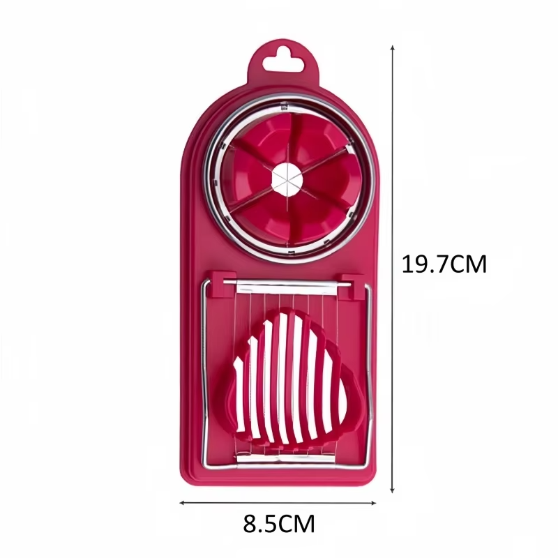 Multifunctional Egg Cutter PP Base Stainless Steel Wire Drawing Egg Cutter Fancy Divider Egg Cutting Tool Kitchen Tools