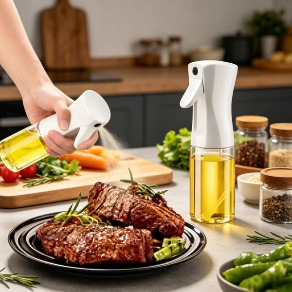 Portable Oil Sprayer Dispenser Bottle 200/300/500ml Food Grade Olive Oil Mister for Cooking BBQ Baking Air Fryer Kitchen Tool