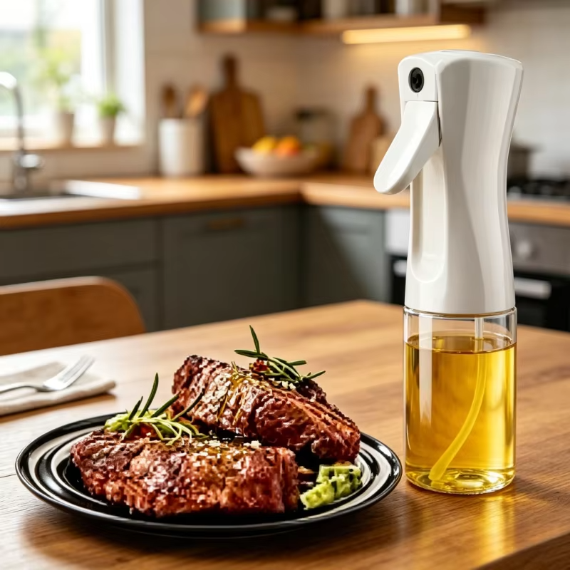 Portable Oil Sprayer Dispenser Bottle 200/300/500ml Food Grade Olive Oil Mister for Cooking BBQ Baking Air Fryer Kitchen Tool