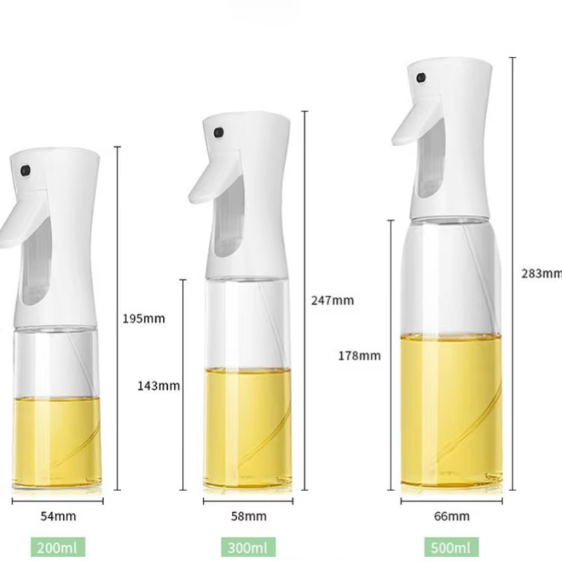 Portable Oil Sprayer Dispenser Bottle 200/300/500ml Food Grade Olive Oil Mister for Cooking BBQ Baking Air Fryer Kitchen Tool