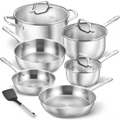 KOCH SYSTEME CS 18/10 Stainless Steel Cookware Set 10 Piece Induction Compatible Pots and Pans Set for Home Professional