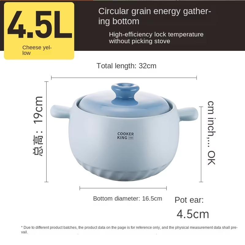 COOKER KING Casserole Special Soup for Gas Stove High Temperature Resistant Dry Burning Rice Casseroles Ceramic Pot