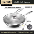 Kengqiang Pure Titanium Frying Pan Uncoated Non Stick Pan Fish Scale Hammer Pattern Titanium Alloy Wok Kitchen Custom Cookwares