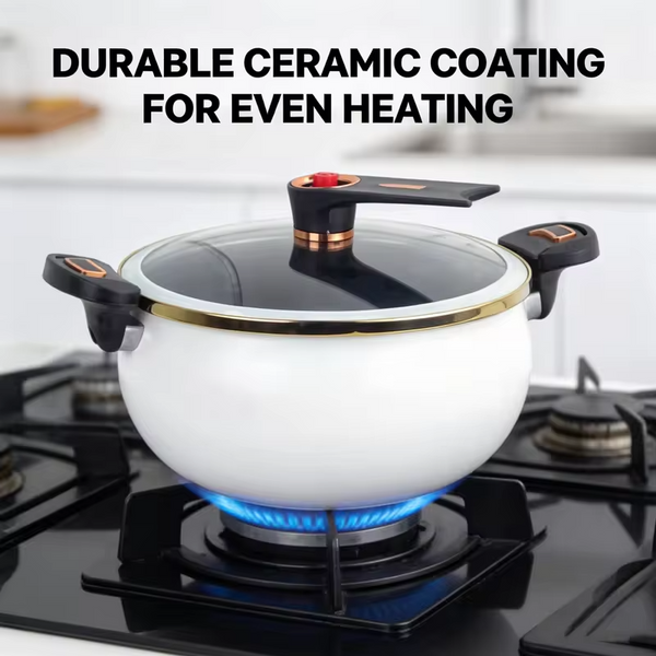 Enamel enamel soup pot household stew soup pot non-stick ear pot gas stove induction cooker universal large capacity.