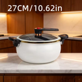 Enamel enamel soup pot household stew soup pot non-stick ear pot gas stove induction cooker universal large capacity.