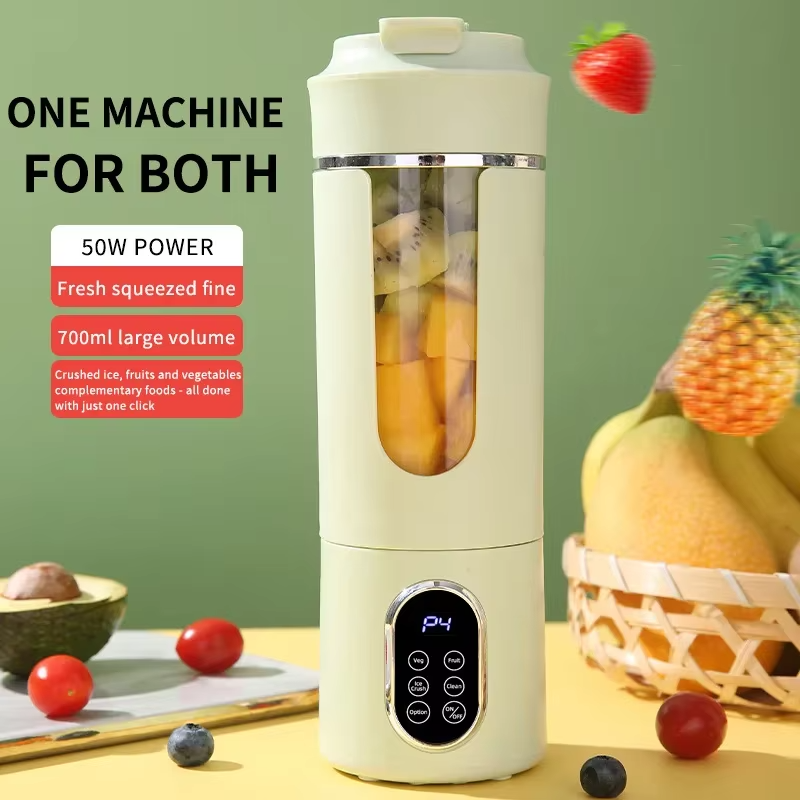 HOMEFISH Portable Rechargeable Juice Blender Cup Multi Functional Mini Fresh Juice Maker Wireless USB Charging Compact Smoothie