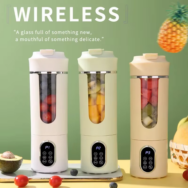 HOMEFISH Portable Rechargeable Juice Blender Cup Multi Functional Mini Fresh Juice Maker Wireless USB Charging Compact Smoothie