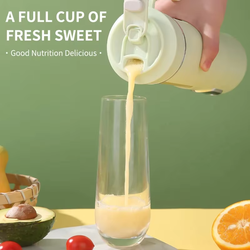 HOMEFISH Portable Rechargeable Juice Blender Cup Multi Functional Mini Fresh Juice Maker Wireless USB Charging Compact Smoothie
