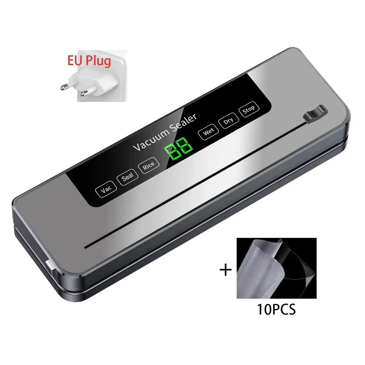 Electric Vacuum Sealer Machine Dry/Wet Food Packaging Vacuum Sealing Bags Food Storage Vacuum Packaging Machine for Kitchen